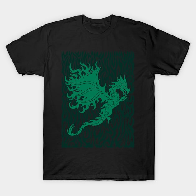 Fire Dragon 2.1 Green T-Shirt by Ian2Darts